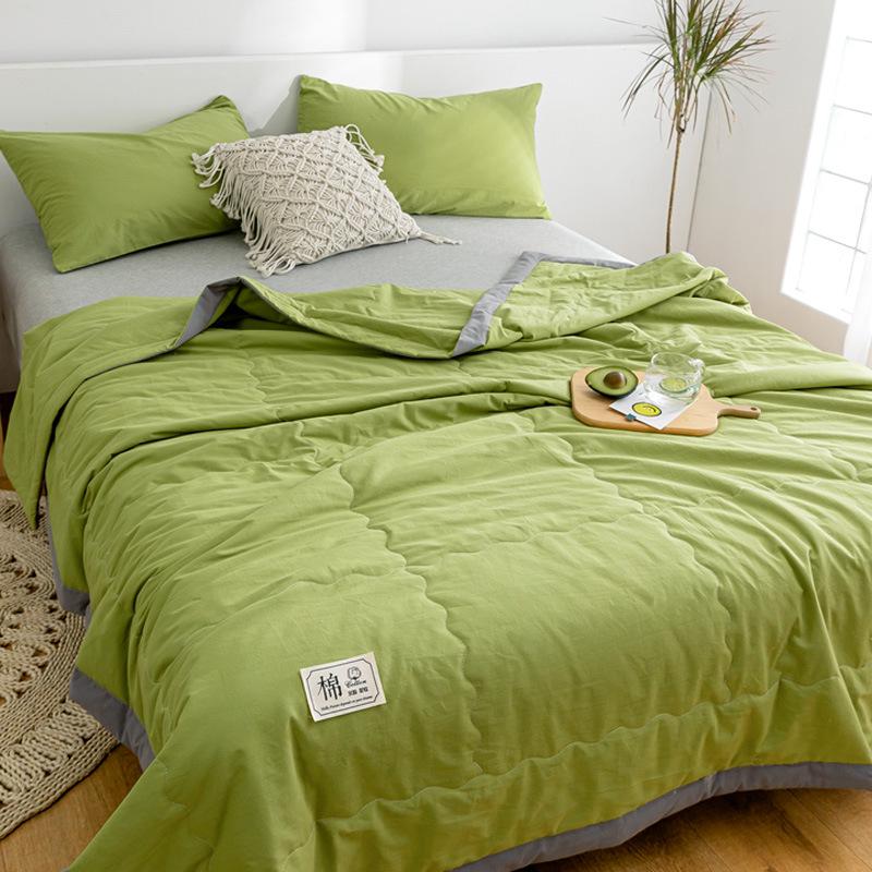 Стиганое одеяло из чистого хлопка - Мягкое, Легкое, Дышащее, Идеально для лета, Доступно в односпальном и двуспальном размерах.