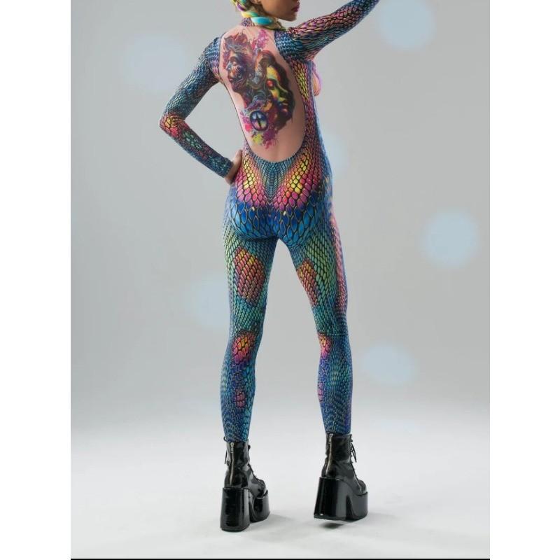 Унисекс 3D Цифровой Цветной Змеиный Леопардовый Узор Животный Принт Комплект Одежды Взрослые Хэллоуин Вечеринка Ролевая Игра Косплей Костюм Карнавал Комбинезон