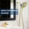 Modern Factory Stock Bathroom Shower Big Top Spray Handheld Double Shower Head Set 8-Way Water Outlet Silicone Self-Cleaning