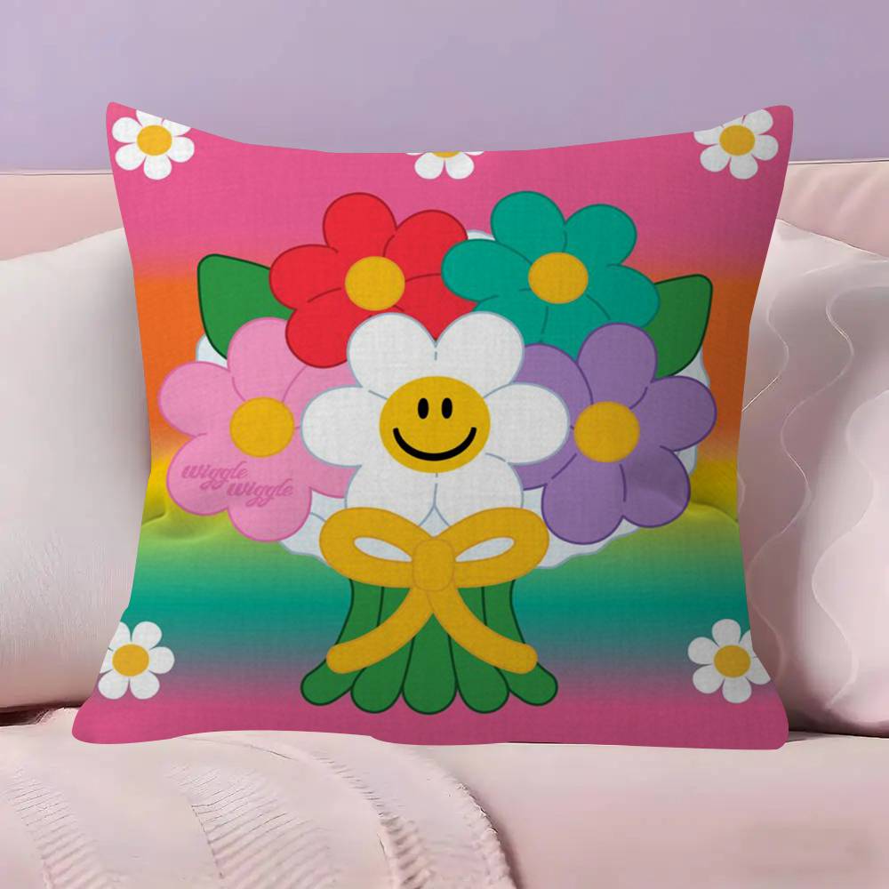 WWiggle Wiggles Smile Flower Pillowcases Home Bedding Decorative Pillow Cover Wedding Super Soft Pillow Case