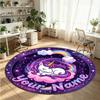 Wild Animals (81) Theme Round Crystal Velvet Rug Custom Name Text Personalized Floor Mat Home Decor Non Slip Crystal Carpet