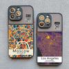 Чехол для телефона Ins Travel Country Sketch City Map для iPhone 8 7 Plus SE2 15 14 11 12 13 Pro Max Mini X XR XS Ударопрочный Funda Shell