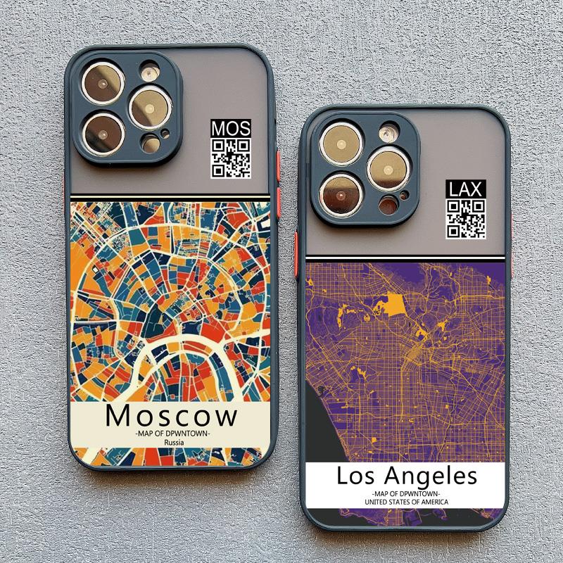 Чехол для телефона Ins Travel Country Sketch City Map для iPhone 8 7 Plus SE2 15 14 11 12 13 Pro Max Mini X XR XS Ударопрочный Funda Shell