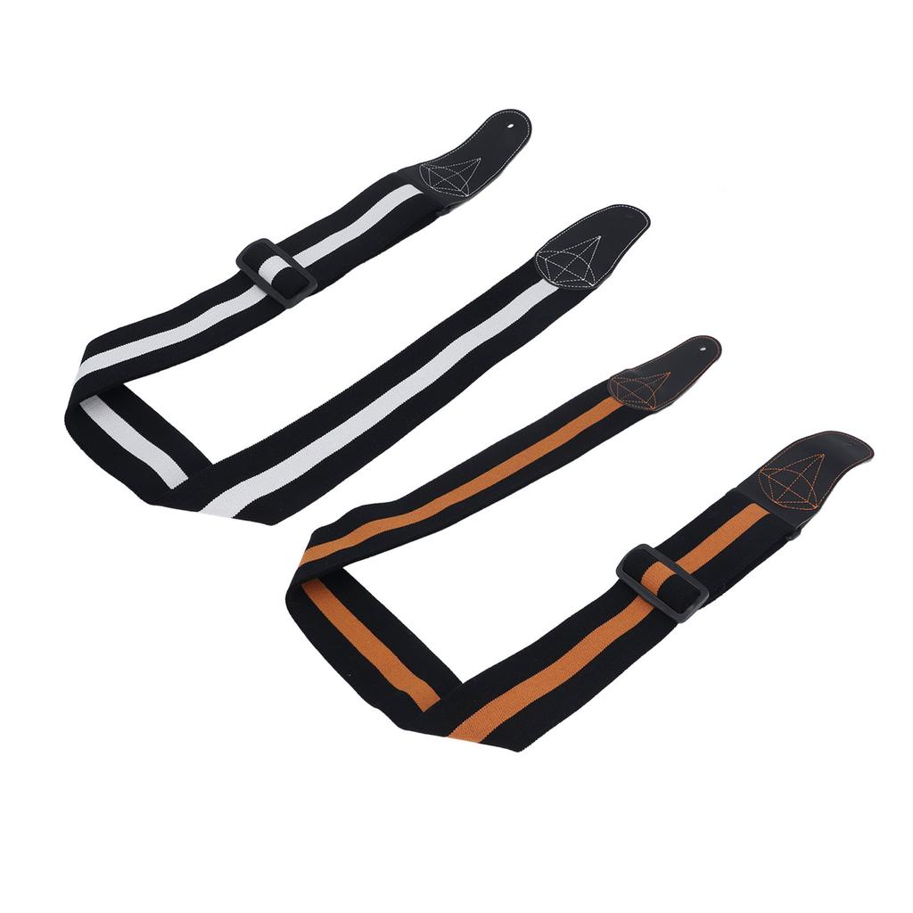 Acoustic Electric Guitar Strap Double Sided Universal Comfortable Stretch Cotton Microfiber Leather