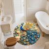 Flower Peacock,Round Area Rug,Carpet Rug for Living Room Bedroom Sofa Playroom Decor,Non-slip Floor Mat