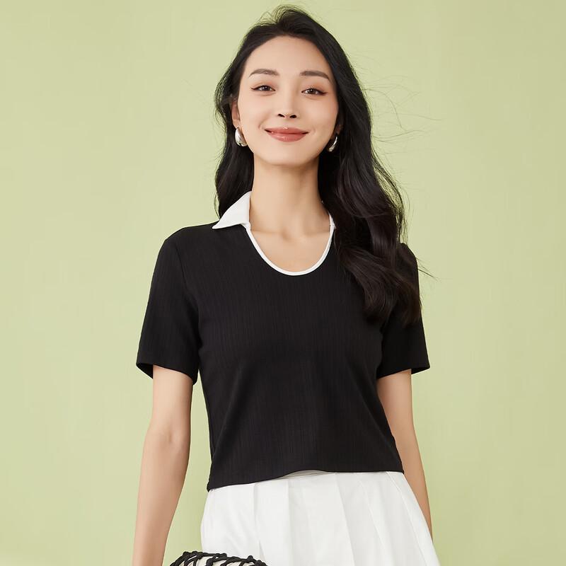 Women's Short Sleeve U-Neck Knit Top