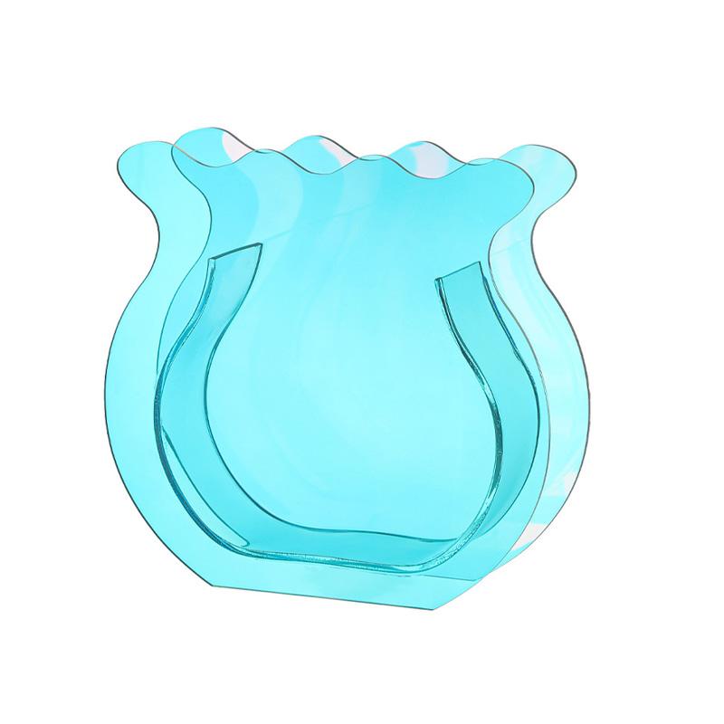 1 шт., домашняя цветная полупрозрачная акриловая ваза для цветов, двойного назначения, ваза для аквариума, контейнер для цветочной композиции