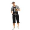 Men's Bavarian Oktoberfest Lederhosen with Plaid Shirt - Plus Size Available