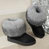 Fashion Rimocy Fluffy Faux Fur Snow Boots Women 2024 Winter Short Plush Flat Ankle Boots Woman Comfortable Warm Cotton Shoes Plus Size