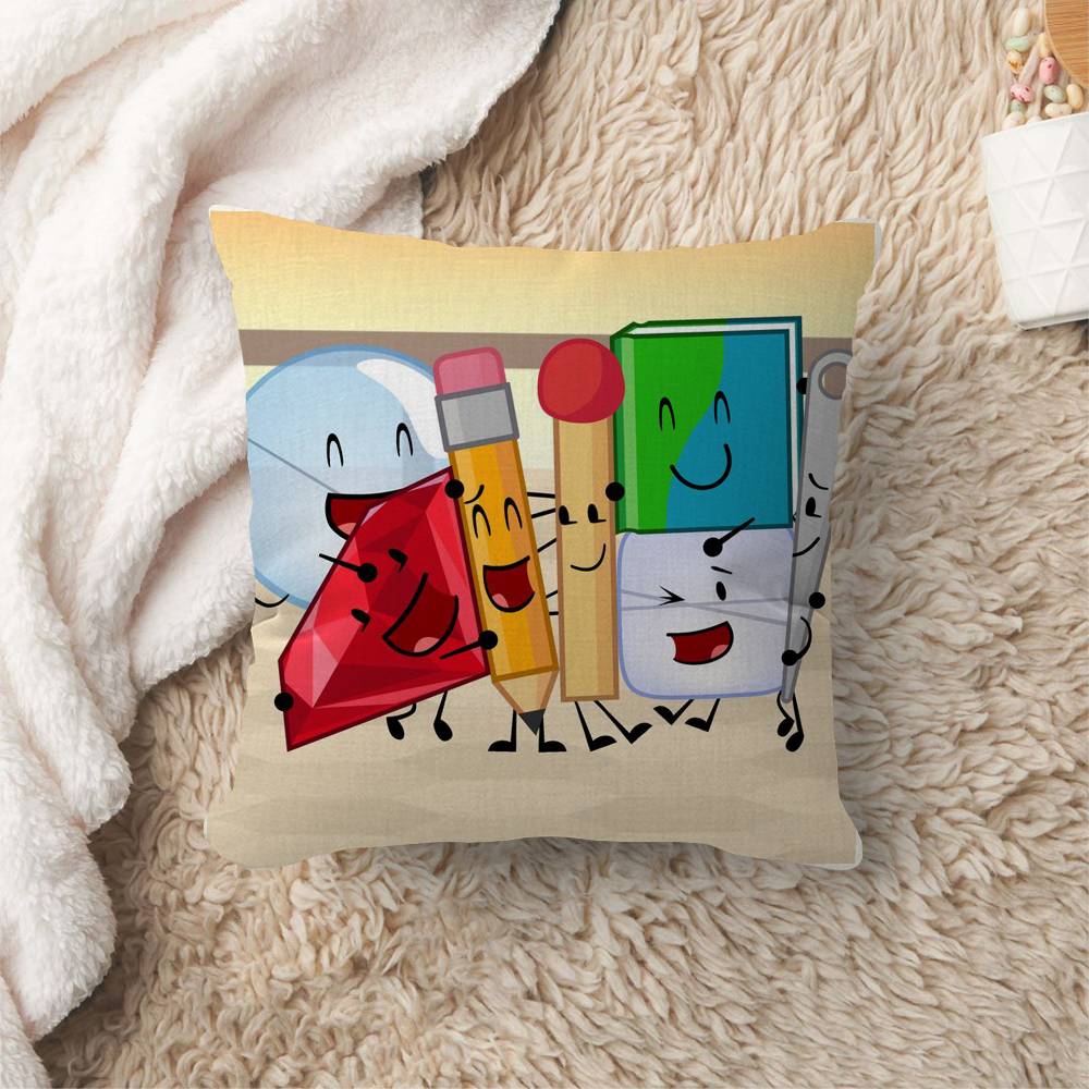 Funny Anime BFDI Cushion Cover Polyester Sofa Cushions Decorative Throw Pillows Home Decoration Pillowcover