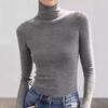 A spring, autumn and winter heap-neck knitted sweater, a new slim-fitting and thin temperament turtleneck bottoming shirt