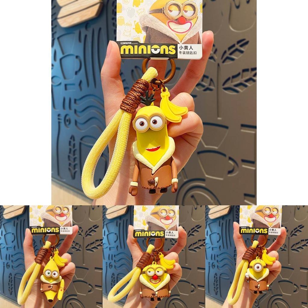 Minions Winter Keychain Cute Cartoon Charms For Backpacks And Gifts**