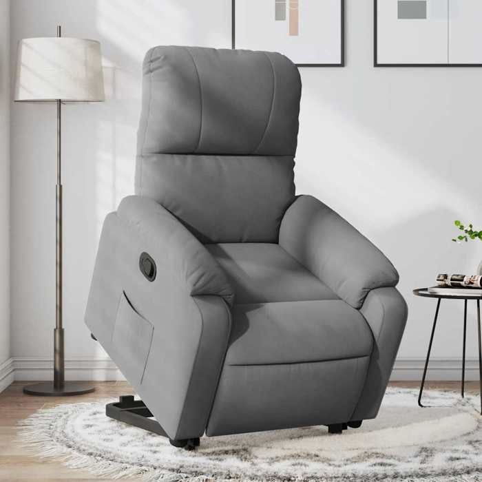 VidaXL Recliner, Relaxation Chair with Adjustable Backrest and Footrest, Living Room Seat, Grey 3204931