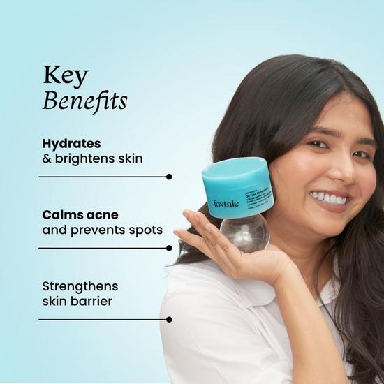 Увлажняющий гель-крем для лица Foxtale Oil-Free | Гиалуроновая кислота, ниацинамид, бетаин, морские водоросли | Усиливает увлажнение | Для мужчин и женщин - 100 г