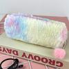 Pen Case Color Key Chain Plush Pencil Case Storage Bag Decoration Gift Kids