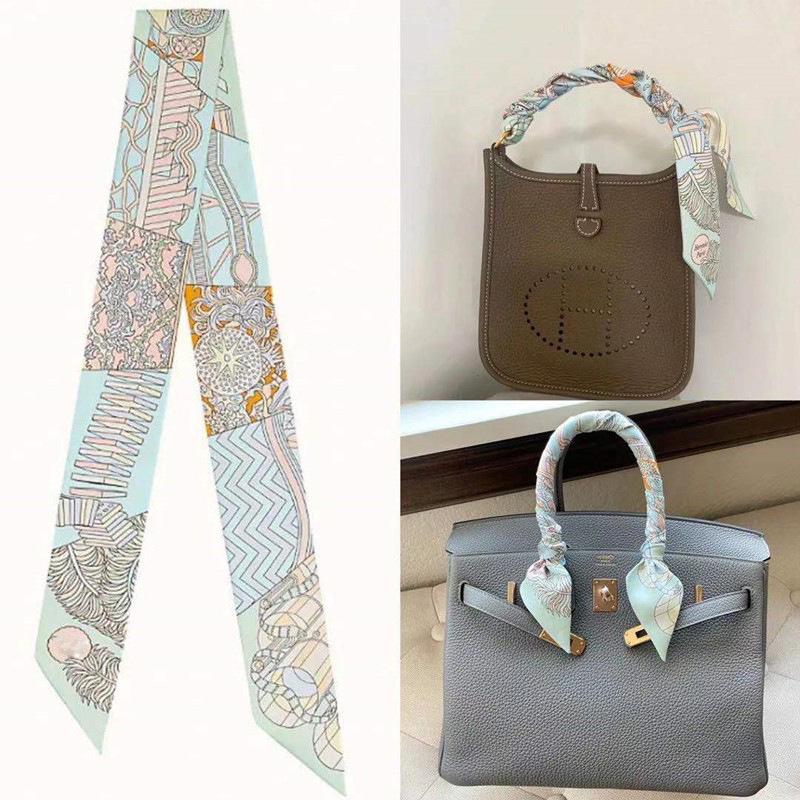 2024 Silk Twilly Scarf: Stylish Ribbon for Bag Handles & Hair