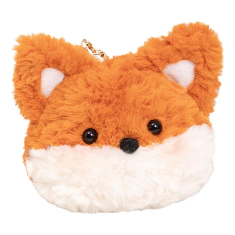 Плюшевая лиса Сумка через плечо Мягкая сумка через плечо Мультяшный рюкзак для девочек Милый животный Школьная сумка Кошелек для мелочи на зиму