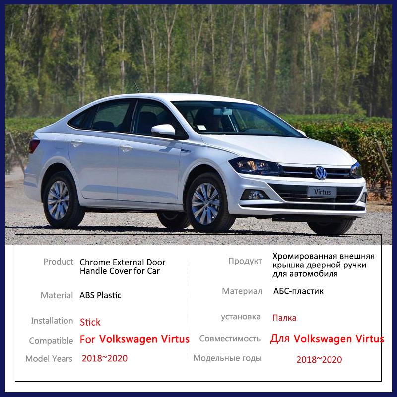 Carbon Fiber Door Handle Cover Trim for Volkswagen VW Virtus 2018 Car Protective Accessories Gadget Styling