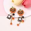 Rhinestone Pumpkin Ear Studs Skull Spider Dangle Earrings Halloween Earrings  All Saints' Day