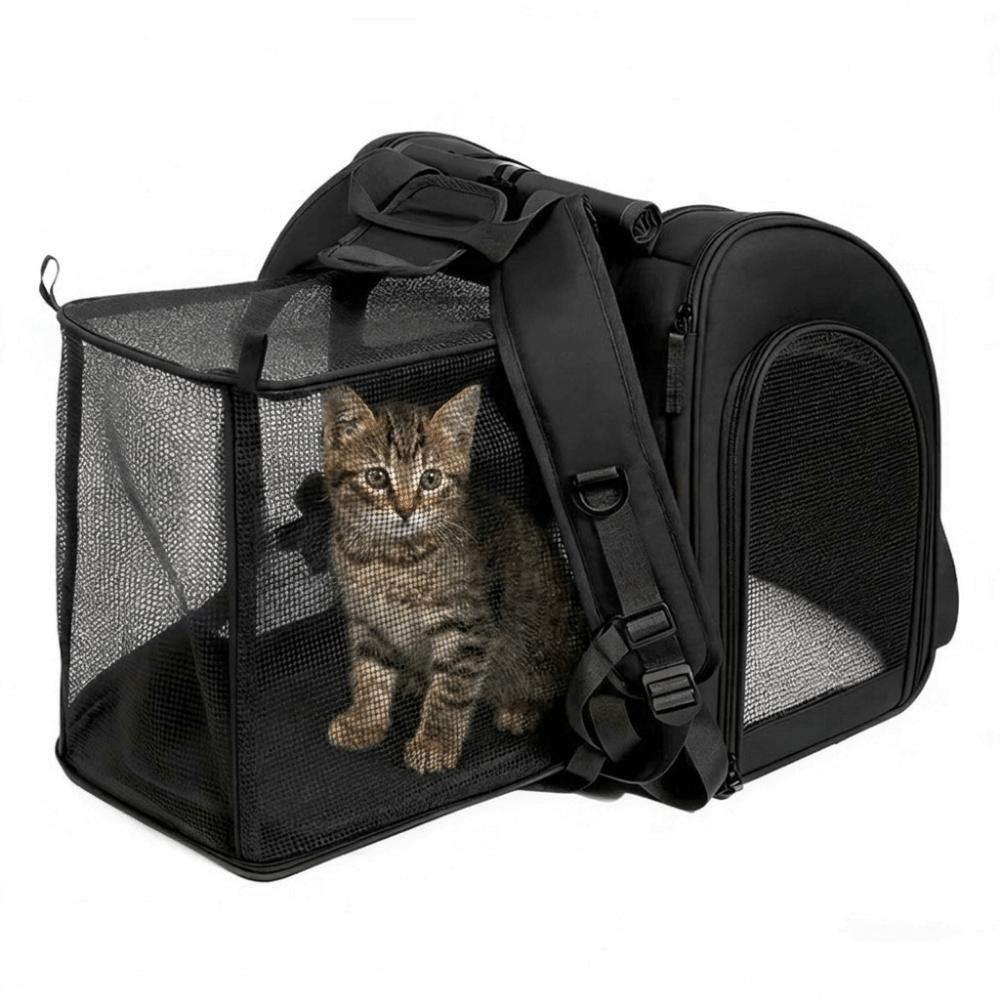 Expandable Cat Carrier Backpack Breathable Mesh Expandable Pet Carrier Pet Carrier Bag Small Dog