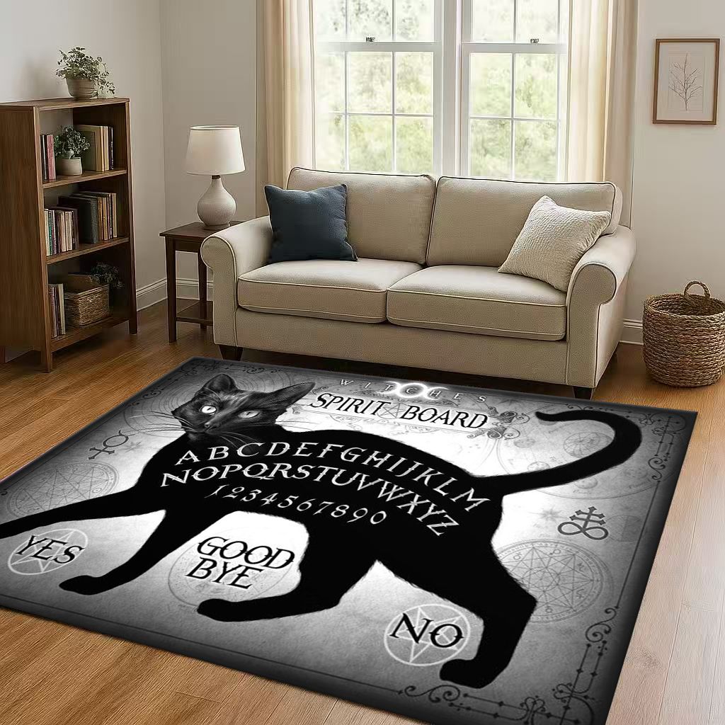 HD Retro Witch Spirit Ouija Board Art Living Room Non-Slip Area Rug Carpet for Bedroom Kids Playroom Sofa,Home Decor Doormat