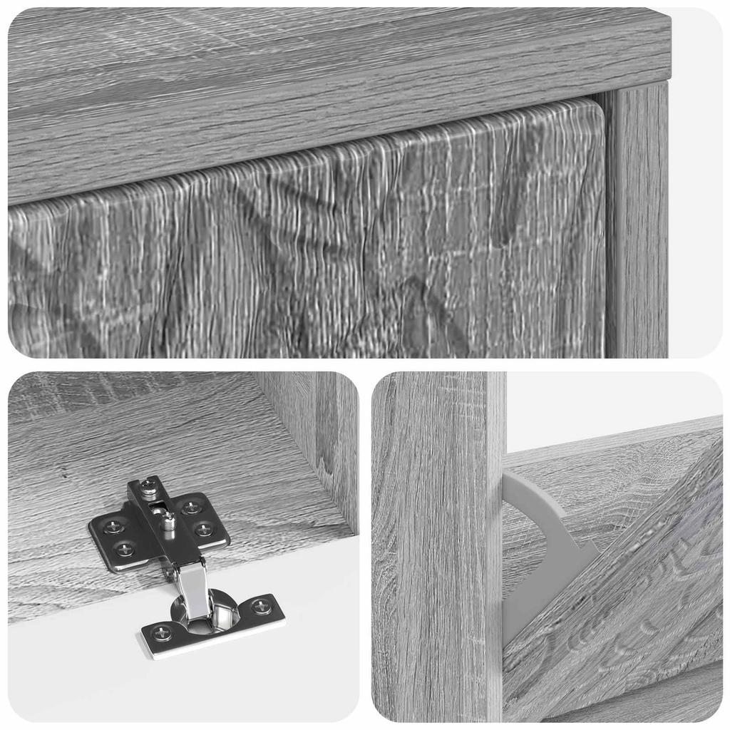 Shoe Cabinet DELFT 78 x 24 x 103 cm Engineered Wood Sonoma Grey