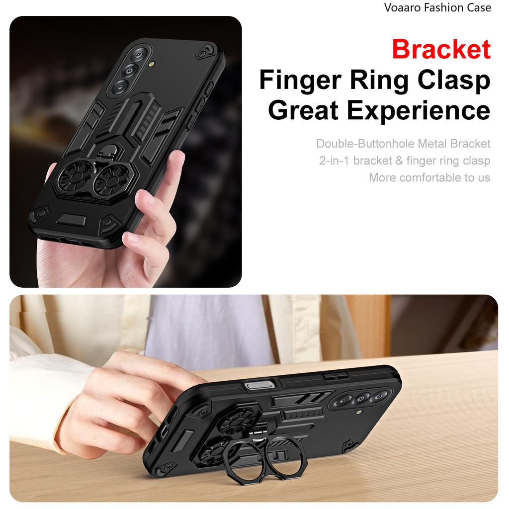 Dual Finger Ring Armor Cover for Samsung Galaxy A17 A56 A36 A26 A16 S25 Plus Case Rotate Metal Bracket Kickstand Case Phone Capa