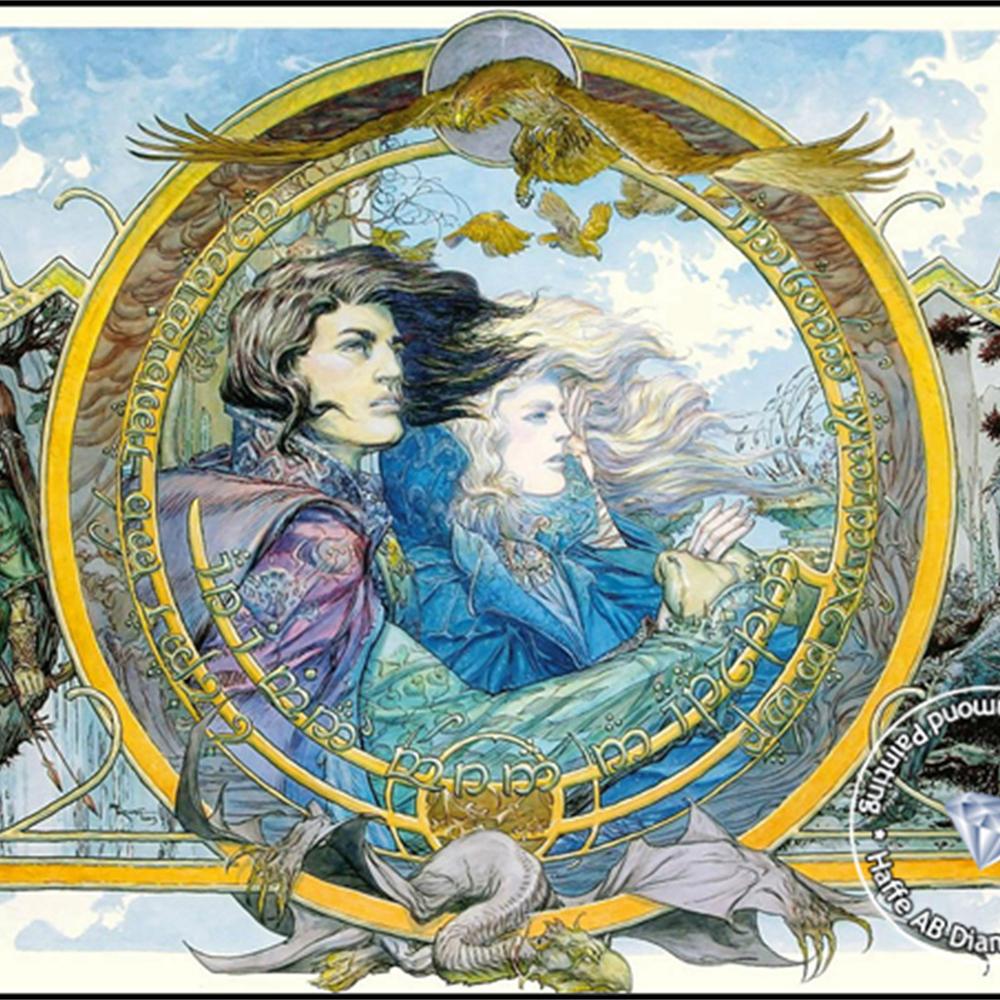 2026 Новый Фэнтези Лорд Эльфийский Принц Алмазная Живопись Кольцо Силы Лесной Пейзаж Дерево Цветок Мозаика Домашний Декор