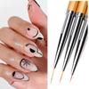 Набор из 3 кистей для дизайна ногтей French Stripe Liner, 3D-наконечники, ручка для рисования своими руками, кисти для УФ-геля, ручка для рисования, маникюрные инструменты для салона