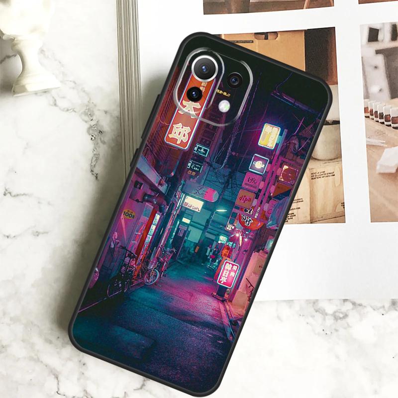 Японский ночной город Эстетичный чехол для POCO M6 Pro F3 F5 M5s X3 X5 X6 Pro Xiaomi 14 13 Ultra 11T 12T 13T Pro 12 Lite