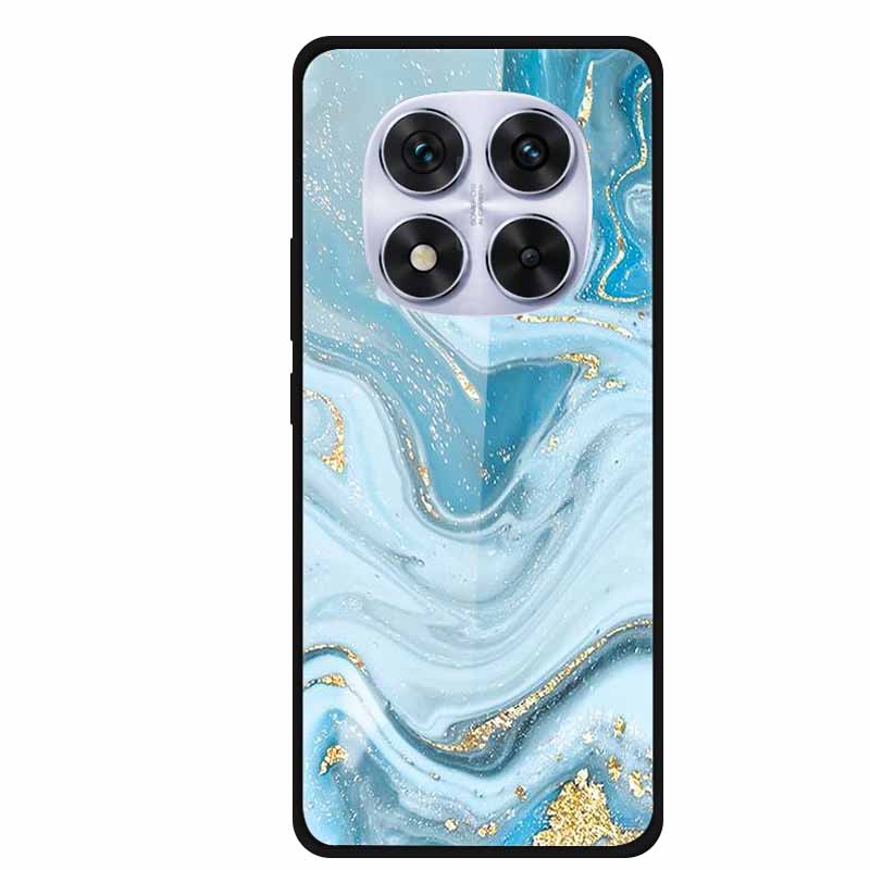 Закаленное Стекло Чехол Для Xiaomi Redmi Note 14 Pro 5G Задняя Крышка ПК Жесткий Ударопрочный Чехлы Пиво Мраморная Текстура Крутой Модный Funda