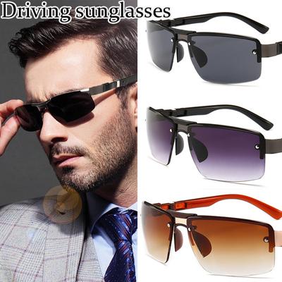 Классические солнцезащитные очки в полурамке с градиентом для мужчин и женщин, модные ретро-прямоугольные солнцезащитные очки для вождения, уличные очки UV400