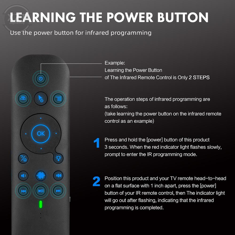G60S Pro Беспроводная воздушная мышь с голосовым управлением BT5.0 2.4G Bluetooth Двухрежимный ИК-обучаемый с подсветкой для компьютера ТВ-приставки ПК