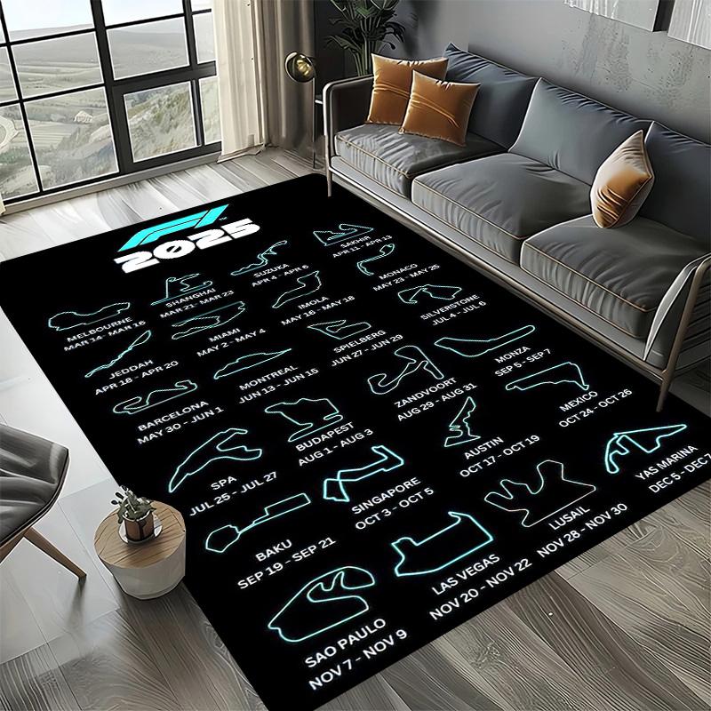 Декоративный коврик на тему Формулы-1, коврик для любителей гонок, ковер на четыре сезона с принтом трассы Имола, Монако для комнаты, дивана