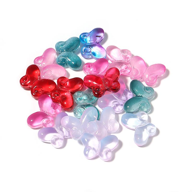 50pcs Lampwork Beads Butterfly Shape Loose Spacer Beads For Jewlery Making Necklace Bracelet Earring Accessories Colorful Beads