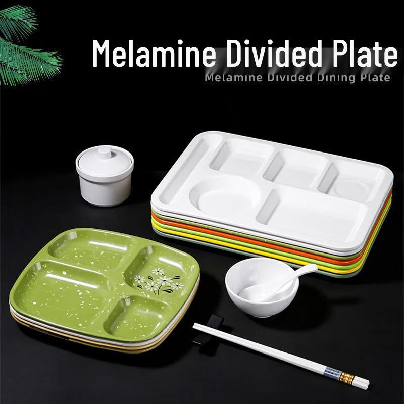 Commercial 6-Compartment Melamine Dinner Plate