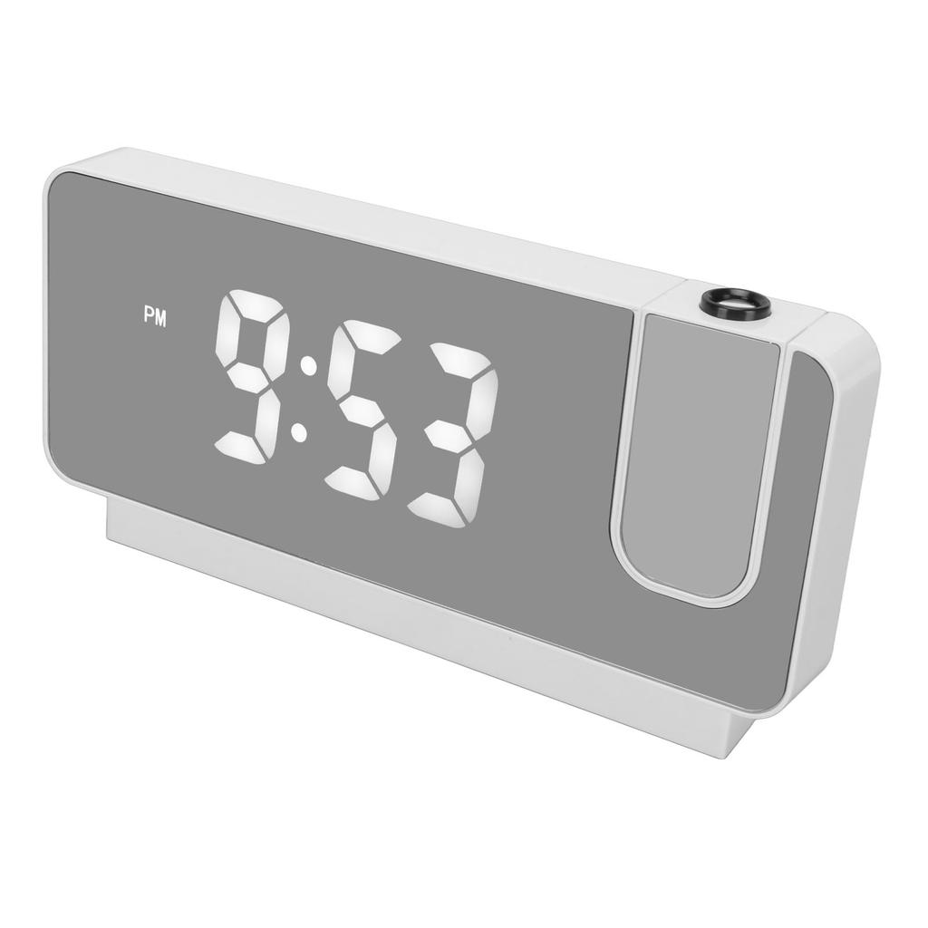 Projection Alarm Clock Time Date Temperature Display 180 Degree Wide Angle HD LED Screen