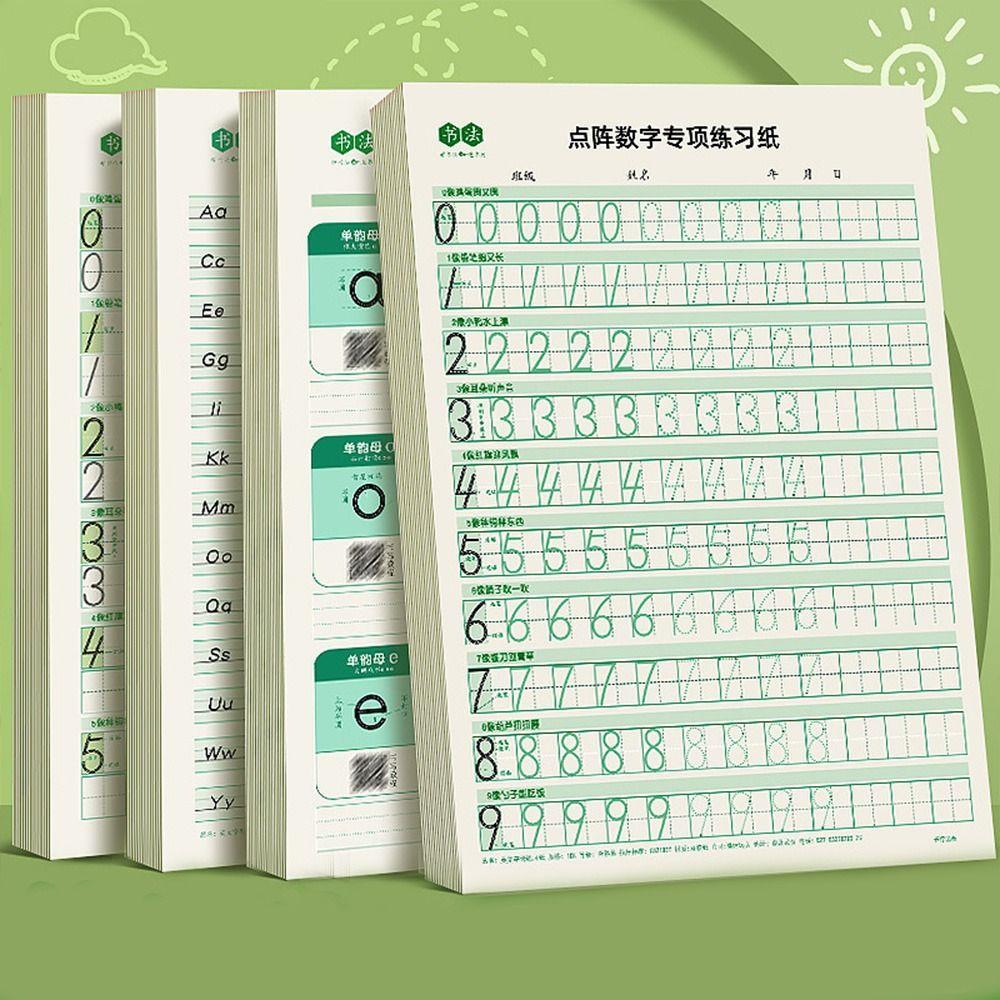 Math Number Dot Matrix Digital Tracing Book 26 English Letters Letter Copybook Kindergarten
