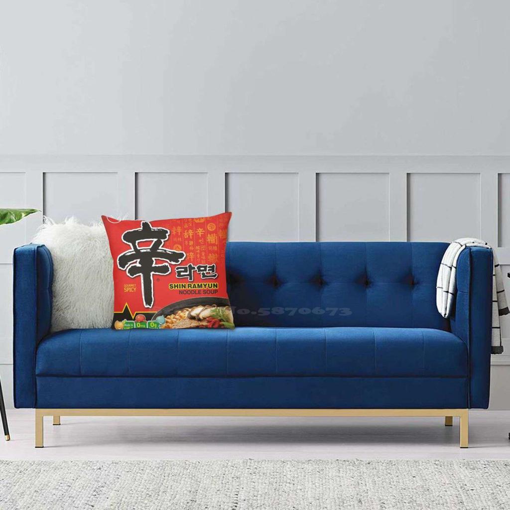 Shin Ramyun ( Spicy ) Home Sofa Car Cushion Cover Pillowcase Nissin Maggi Spicy Ramen Korean Noodles Instant Noodles Instant