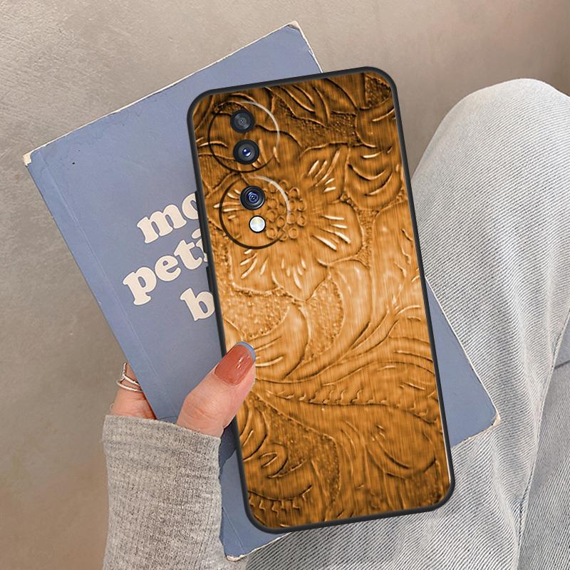Коричневый Western Case с ручной тиснёной отделкой для Honor Magic 8 5 6 7 Pro Чехол для Honor 400 200 Lite 50 70 90 X8a X8b X9a X9b X9c