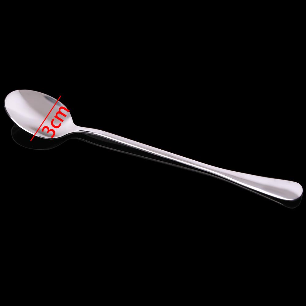 Dinner Round Picnic Dessert Long Spoon Handled Coffee Teaspoon Stainless Tea Spoons