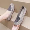 2024 Spring New Cloth Shoes Breathable One Step Elderly Shoes Flat Bottom Shallow Mouth Fashion Mom Single Shoes