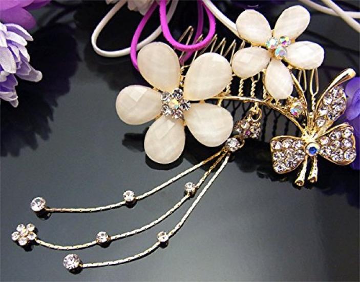 Букет для волос, стильное свадебное украшение, корсаж, стиль, шпилька, гребень, набор из 3 предметов, бижутерия, кимоно с длинными рукавами, церемония совершеннолетия,