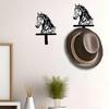 Black Horse Wall Hook Key Hanger with Horse Silhouette Wall Mounted Iron Hook Entryway Organizer