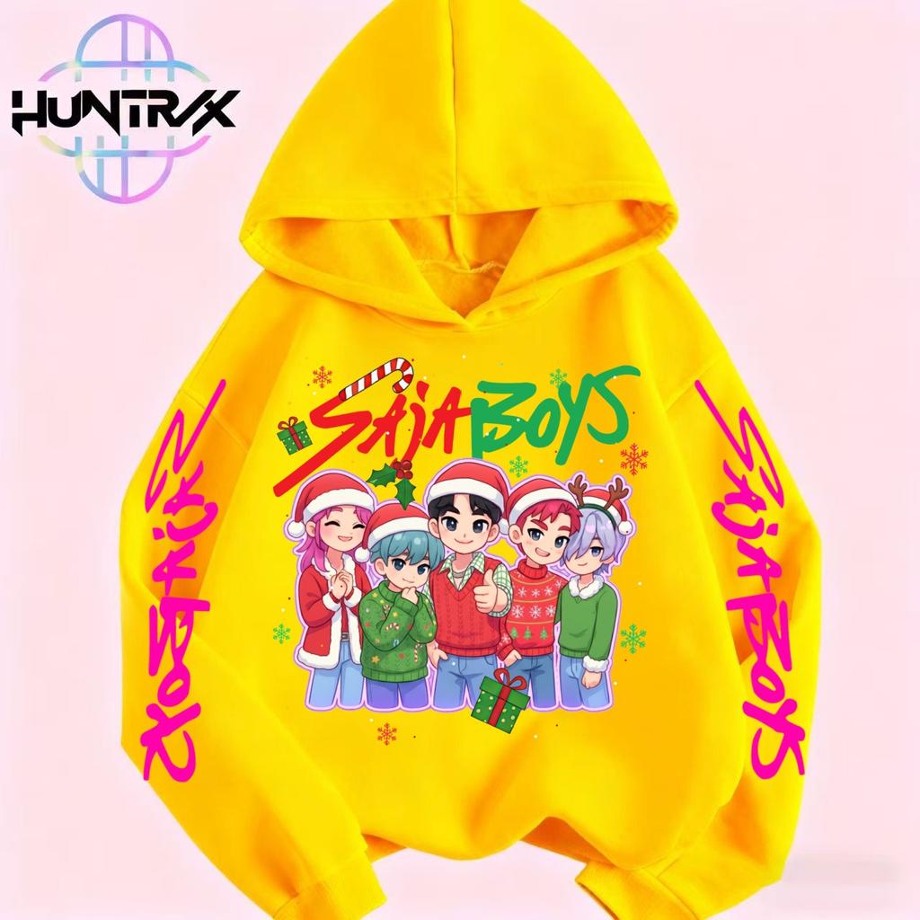 KPop Devil Hunter Christmas Cartoon Printed Men's and Women's Fashion Casual Spring and Autumn Sports Hoodie