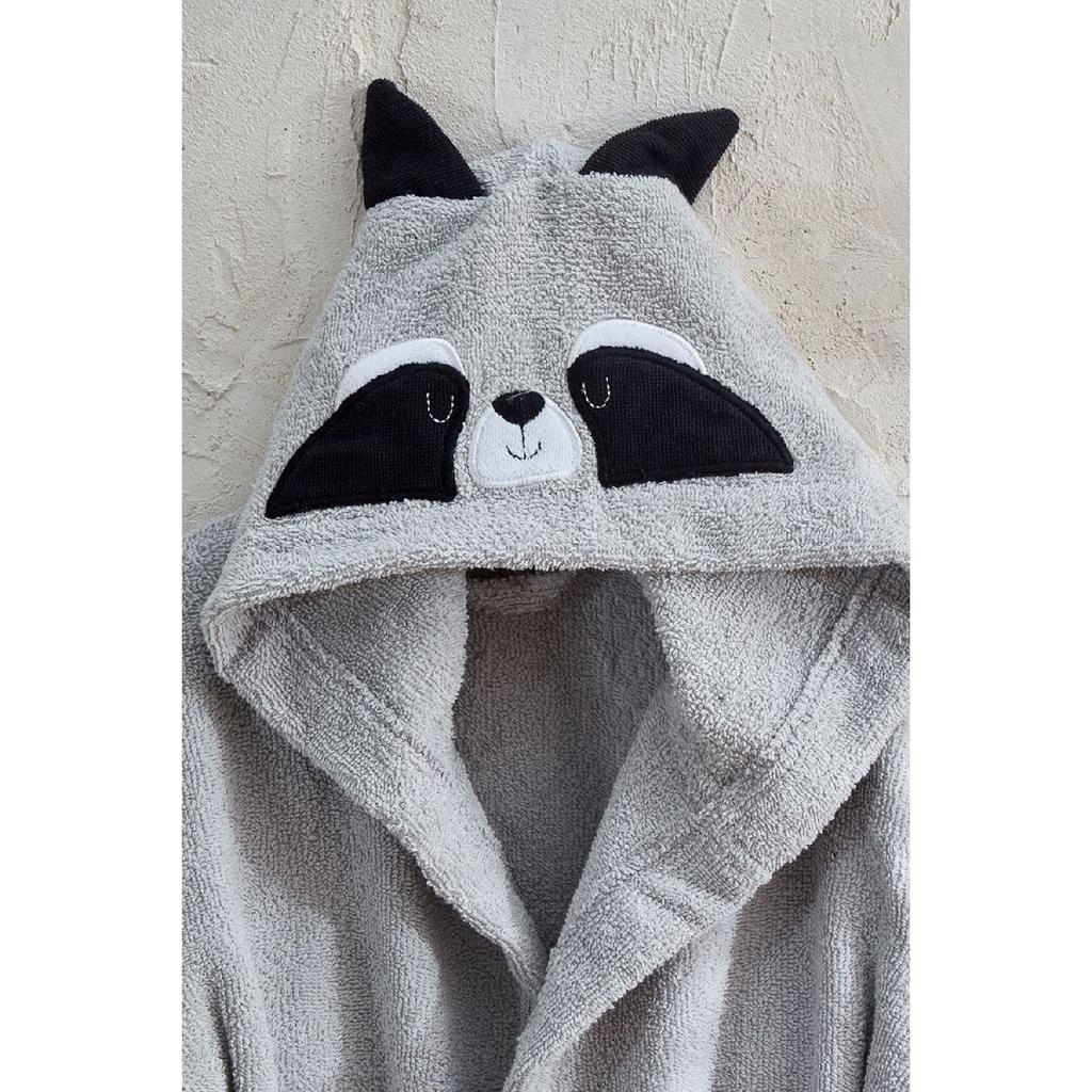 Детский халат с капюшоном, 100% хлопок, водопоглощающий, для маленьких девочек и мальчиков, енот