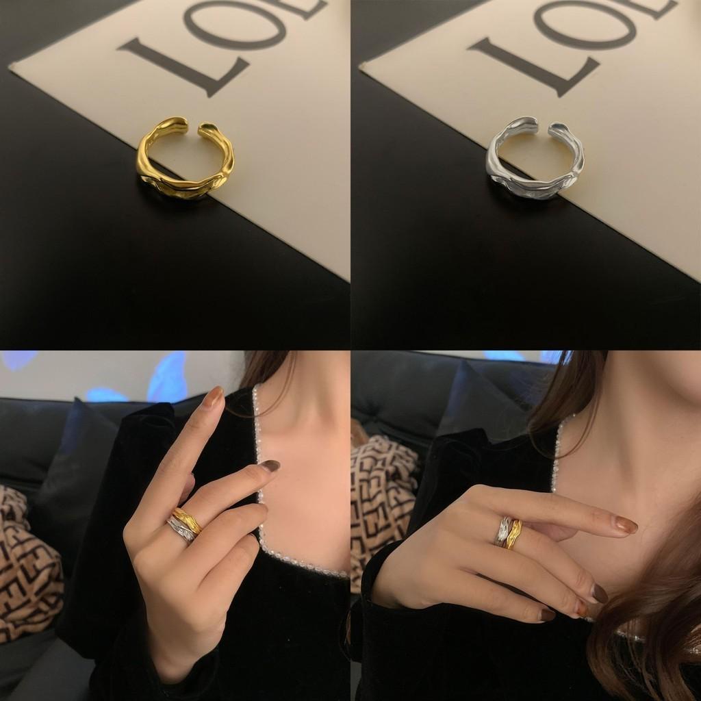 Trendy Minimalist Korean Geometric Wave Ring In 925 Silver For Womens Jewelry