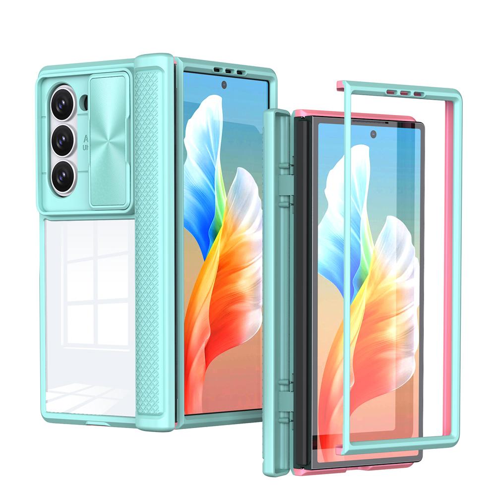Прозрачный чехол для телефона с защитой шарниров для Samsung Z Fold 6 5 Fold6 Fold5 5G противоударный прозрачный акриловый защитный чехол