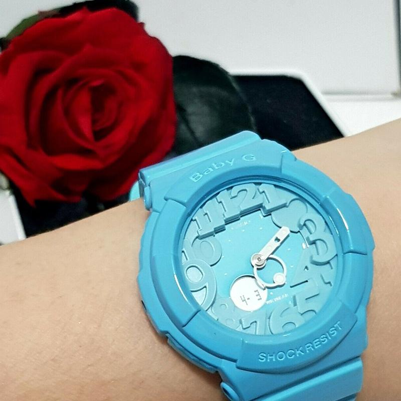 Casio BABY-G theme series, neon backlight, 3D three-dimensional time characters, classic pointer dual display, quartz movement, resin BGA-130-2B