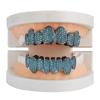 Bling Bling Rainbow CZ Zircon Paved Teeth Grillz Colorful Ice Bars Top Bottom Hip Hop Body Jewelry for Weddings